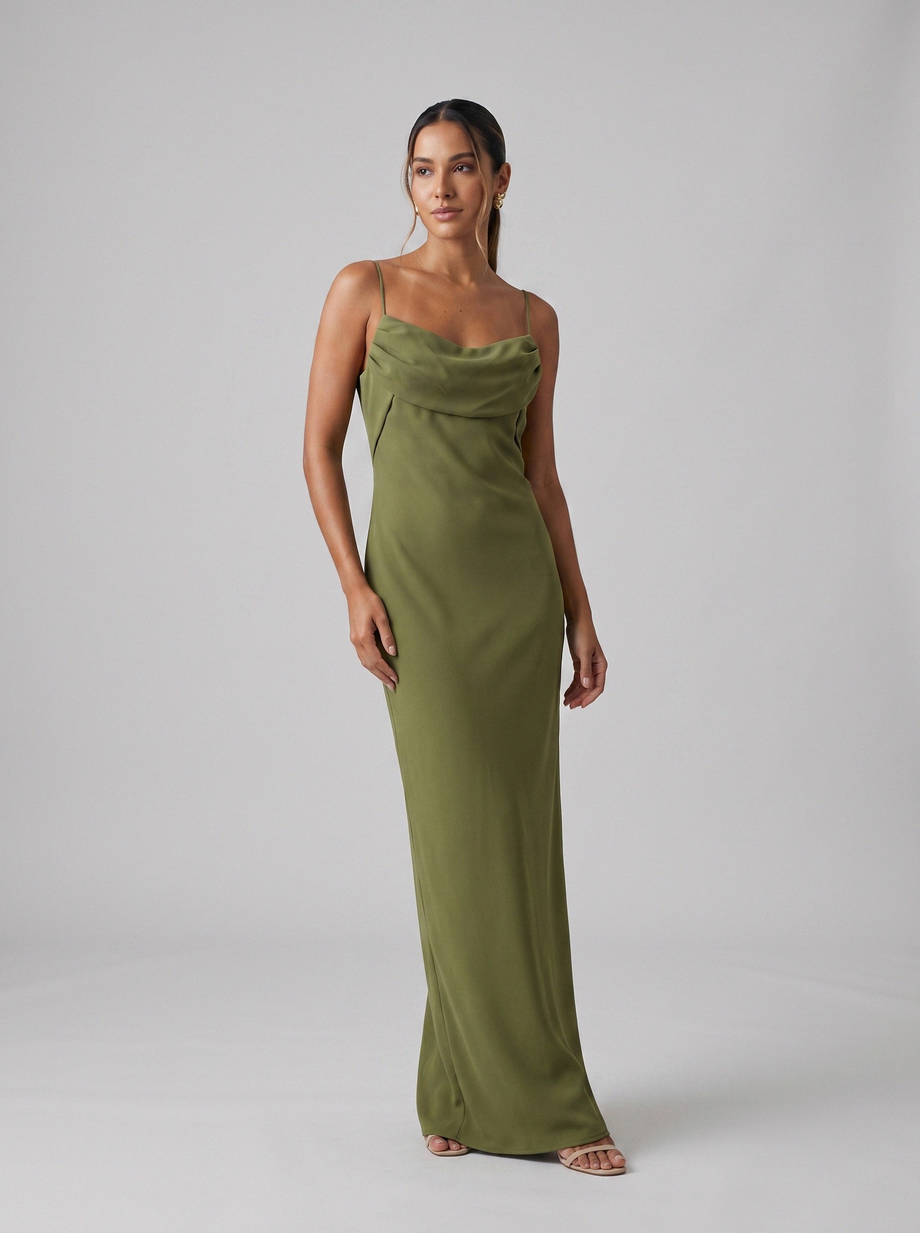 Vestido de festa verde oliva · 080940 da Koisa Linda