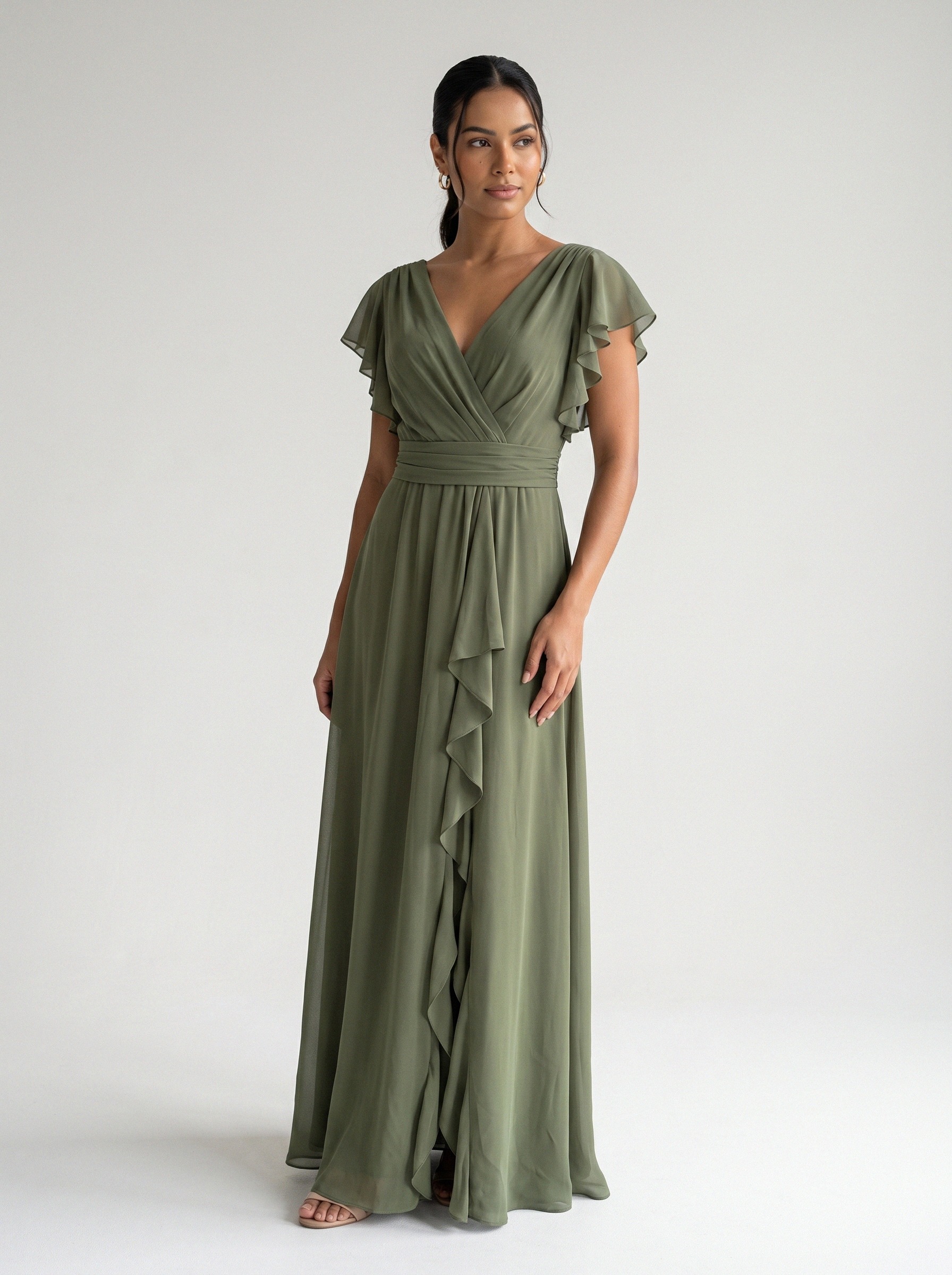 Vestido de festa verde oliva · 080941 da Koisa Linda