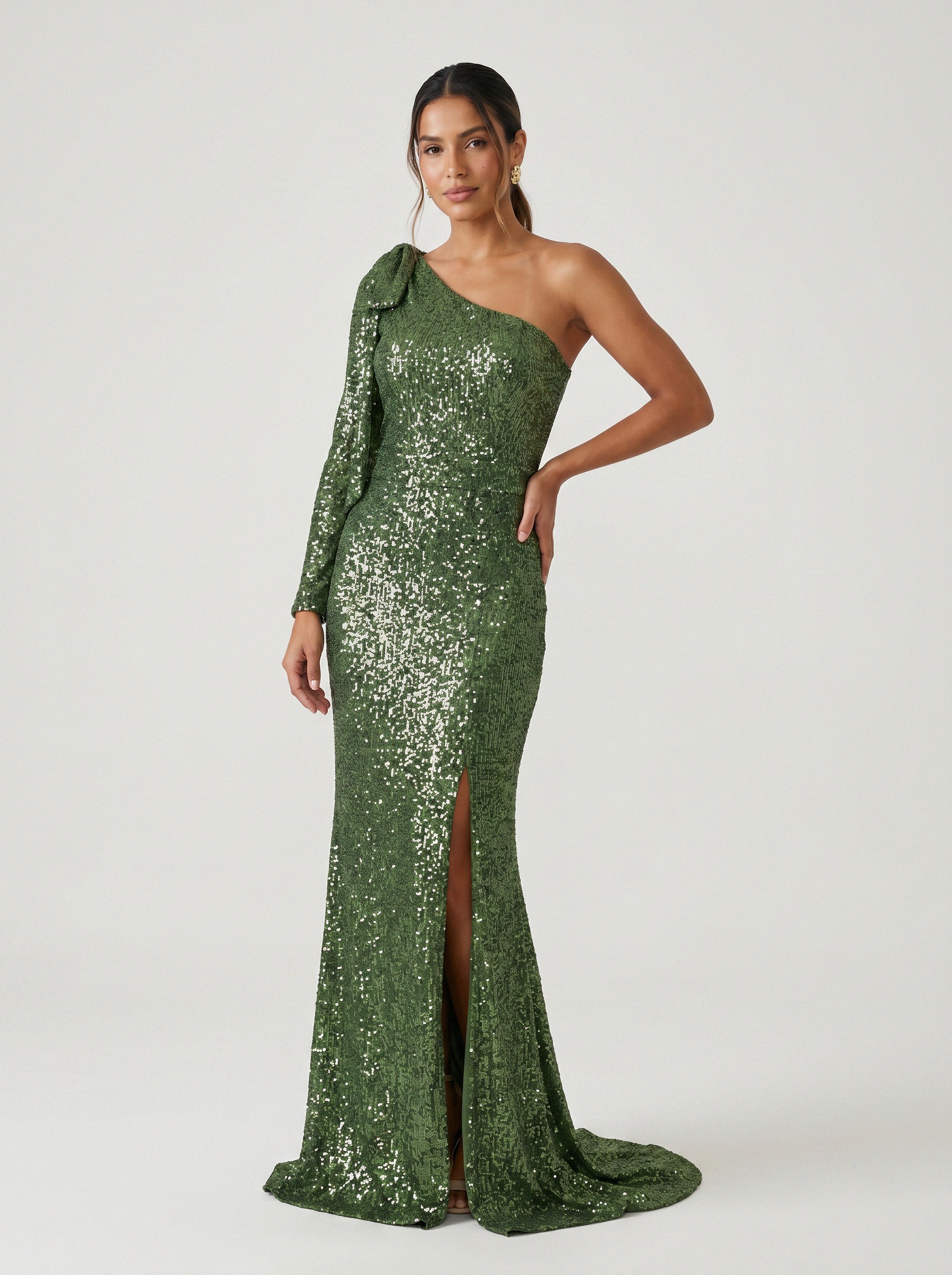 Vestido de festa verde oliva · MD-029 da Koisa Linda