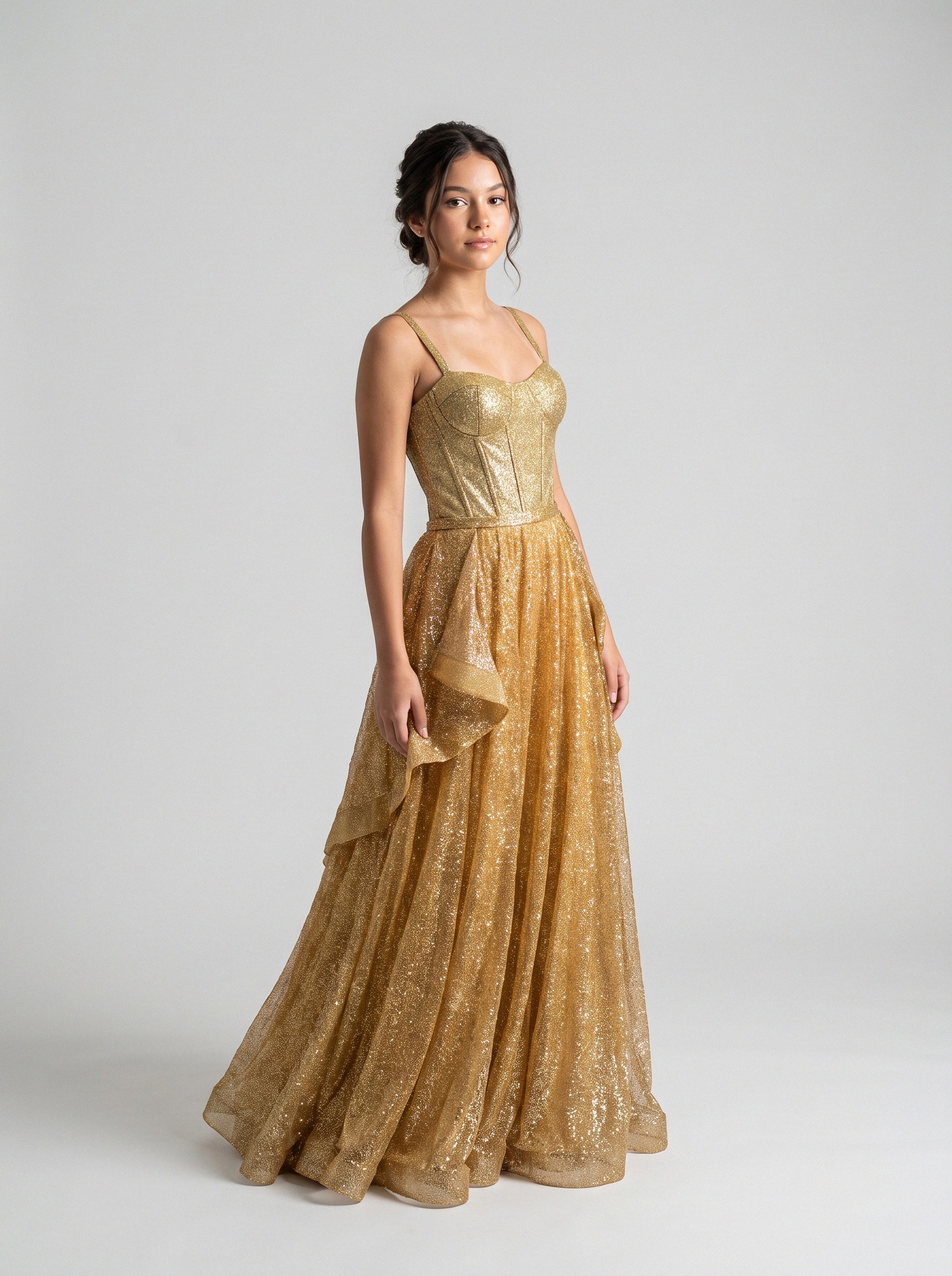 Vestido de festa Dourado · MD-084 da Koisa Linda