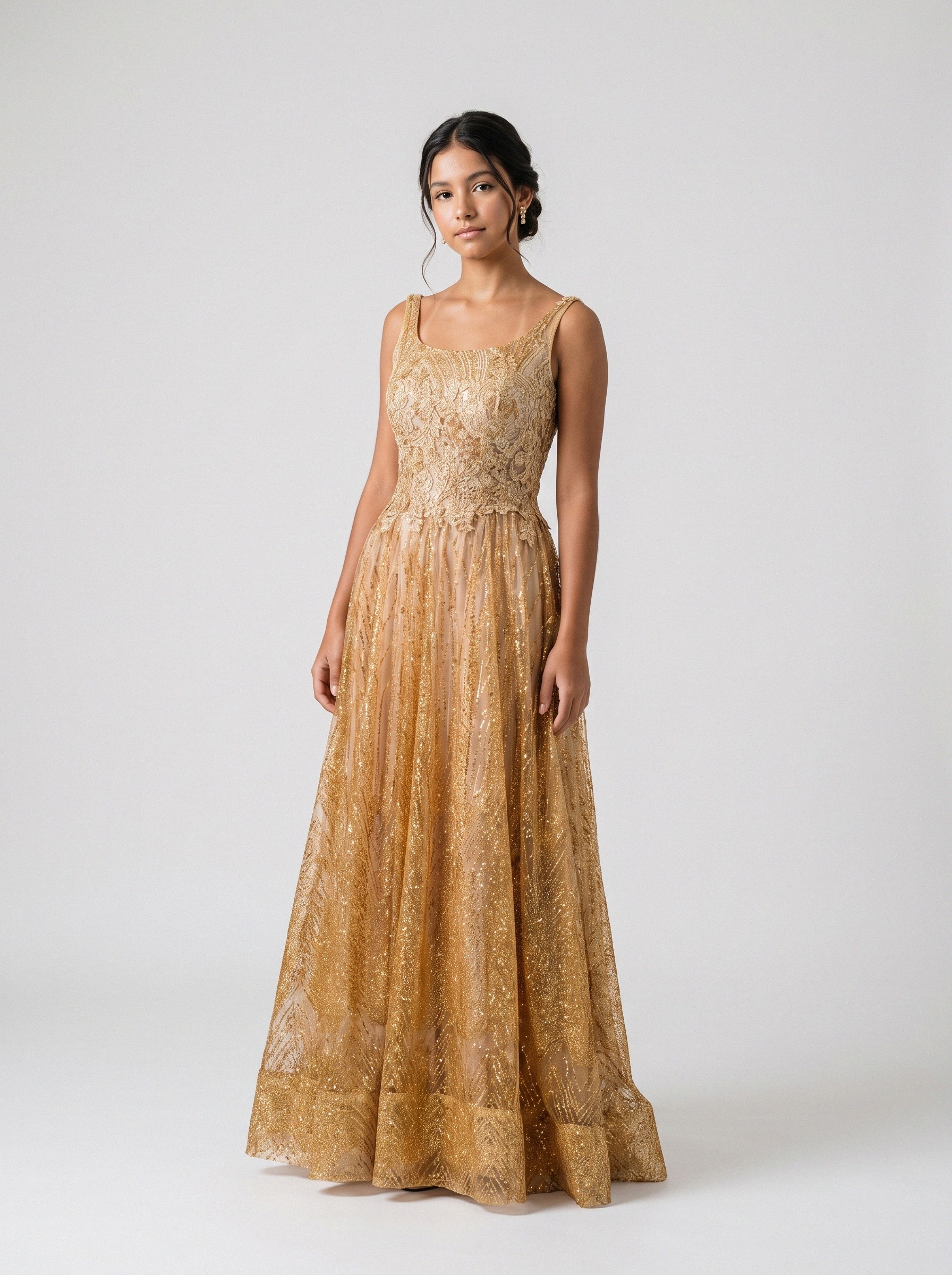 Vestido de festa Dourado · MD-100 da Koisa Linda
