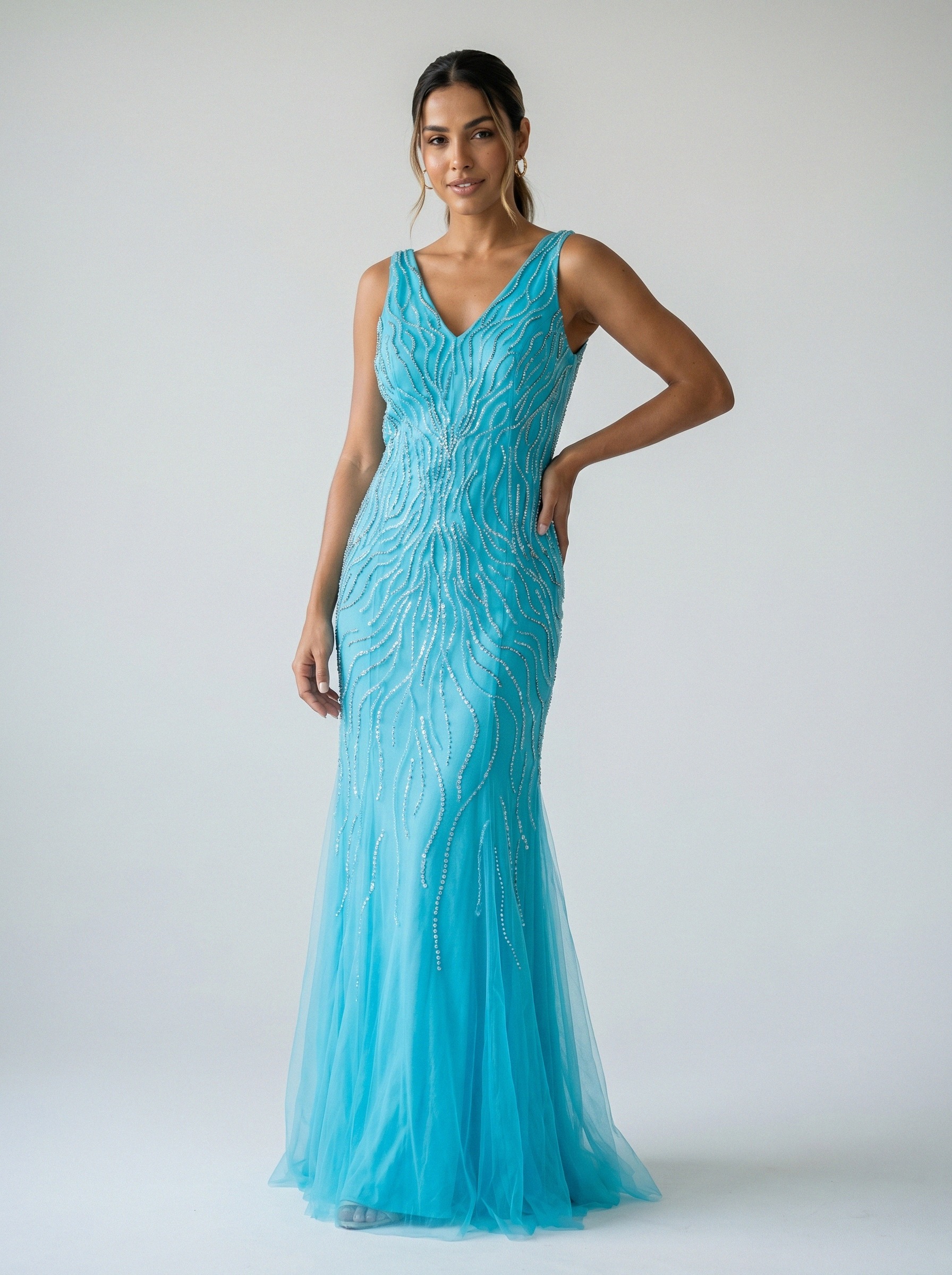 Vestido de festa turquesa · MD-G-004 da Koisa Linda