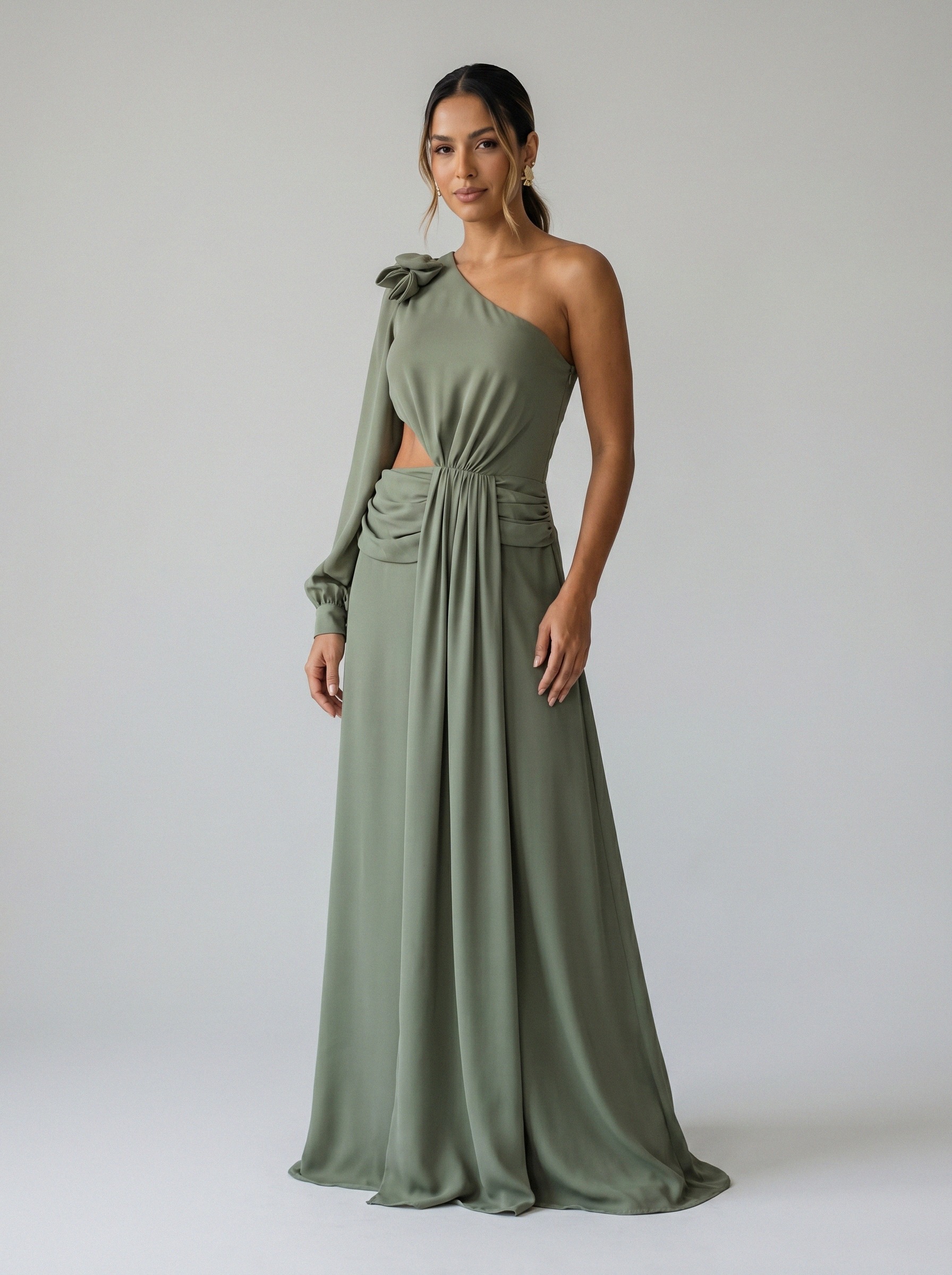 Vestido de festa verde oliva · MD-G-014 da Koisa Linda