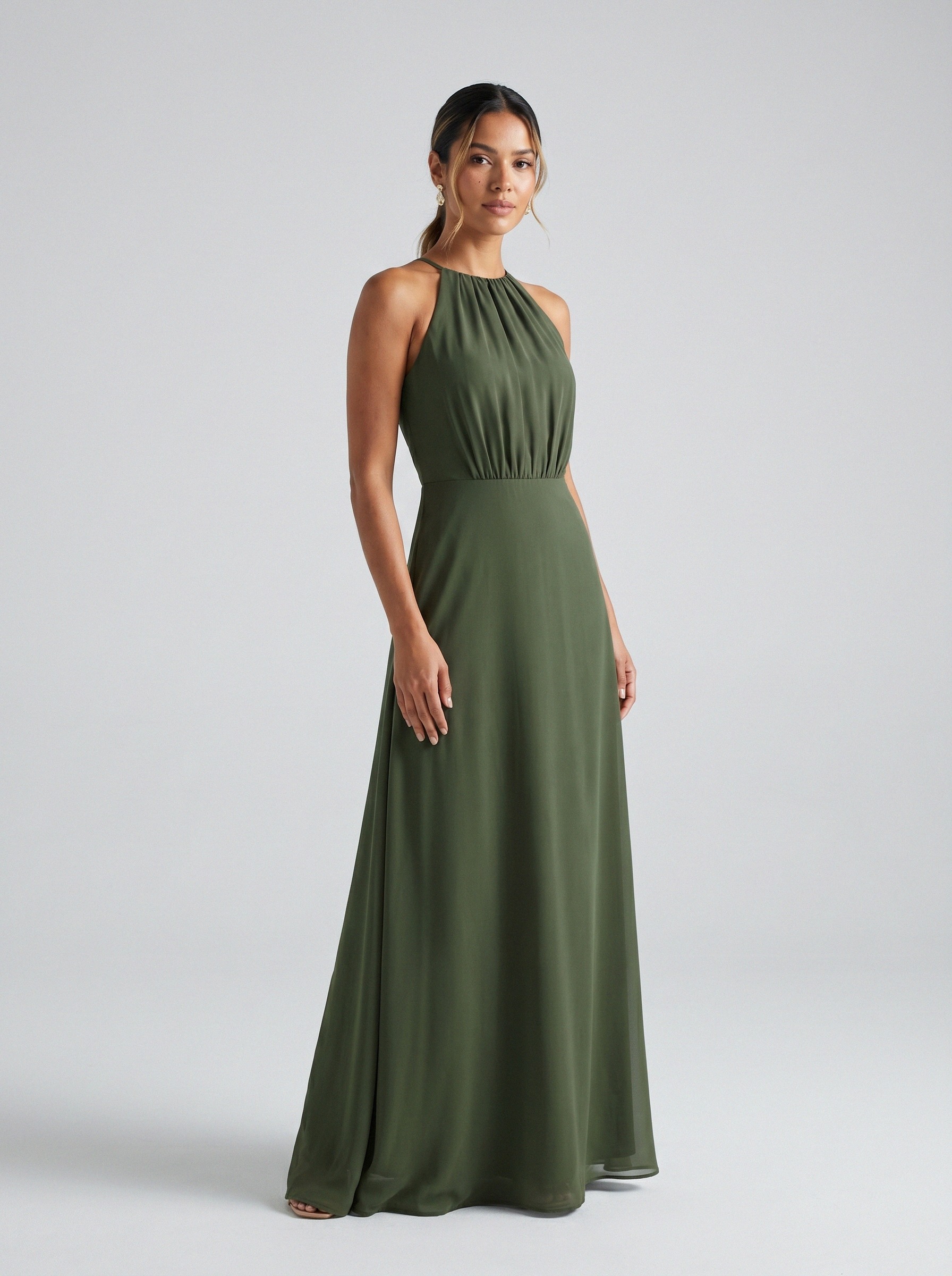 Vestido de festa verde oliva · MD-G-035 da Koisa Linda