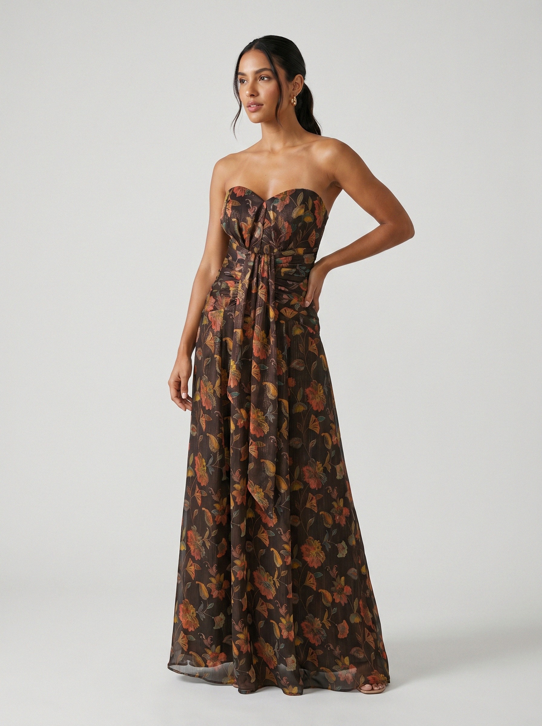 Vestido de festa marrom · MD-G-044 da Koisa Linda