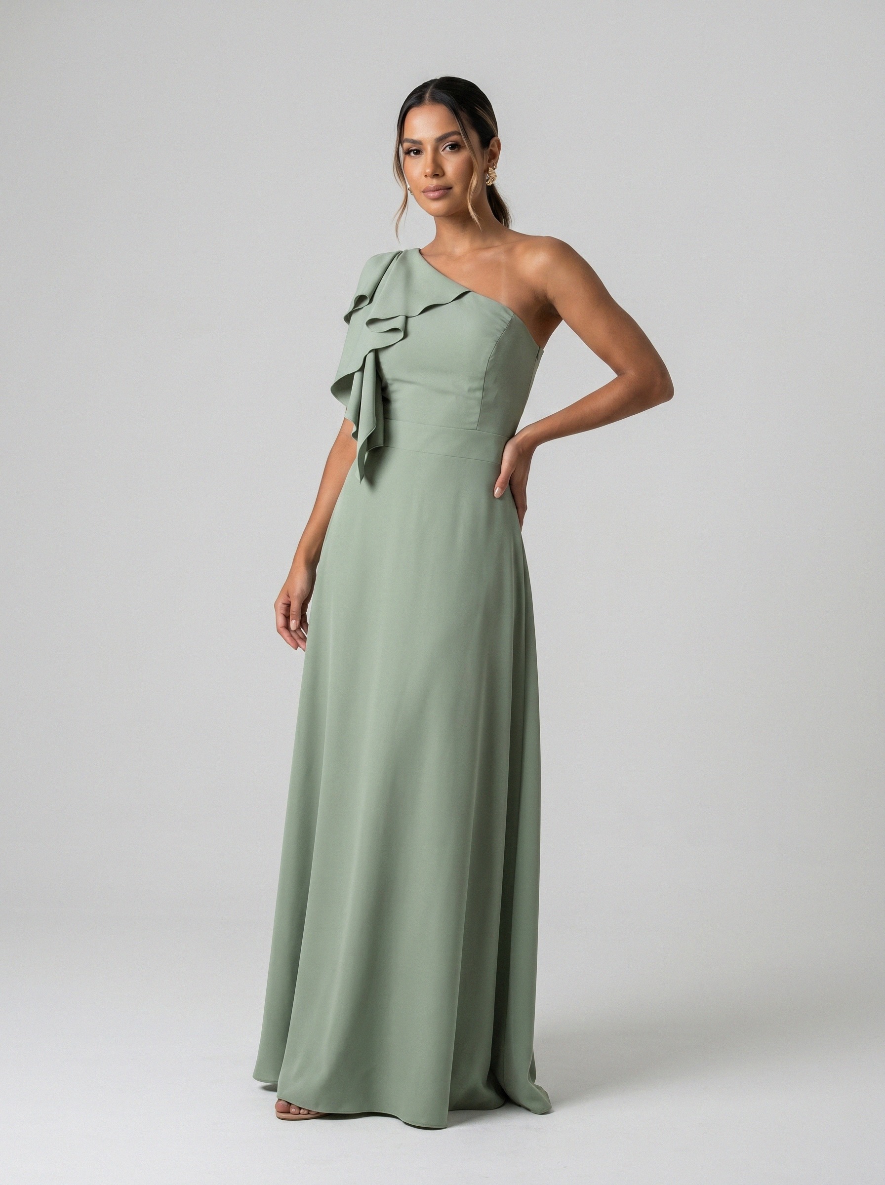 Vestido de festa verde oliva · MD-G-056 da Koisa Linda