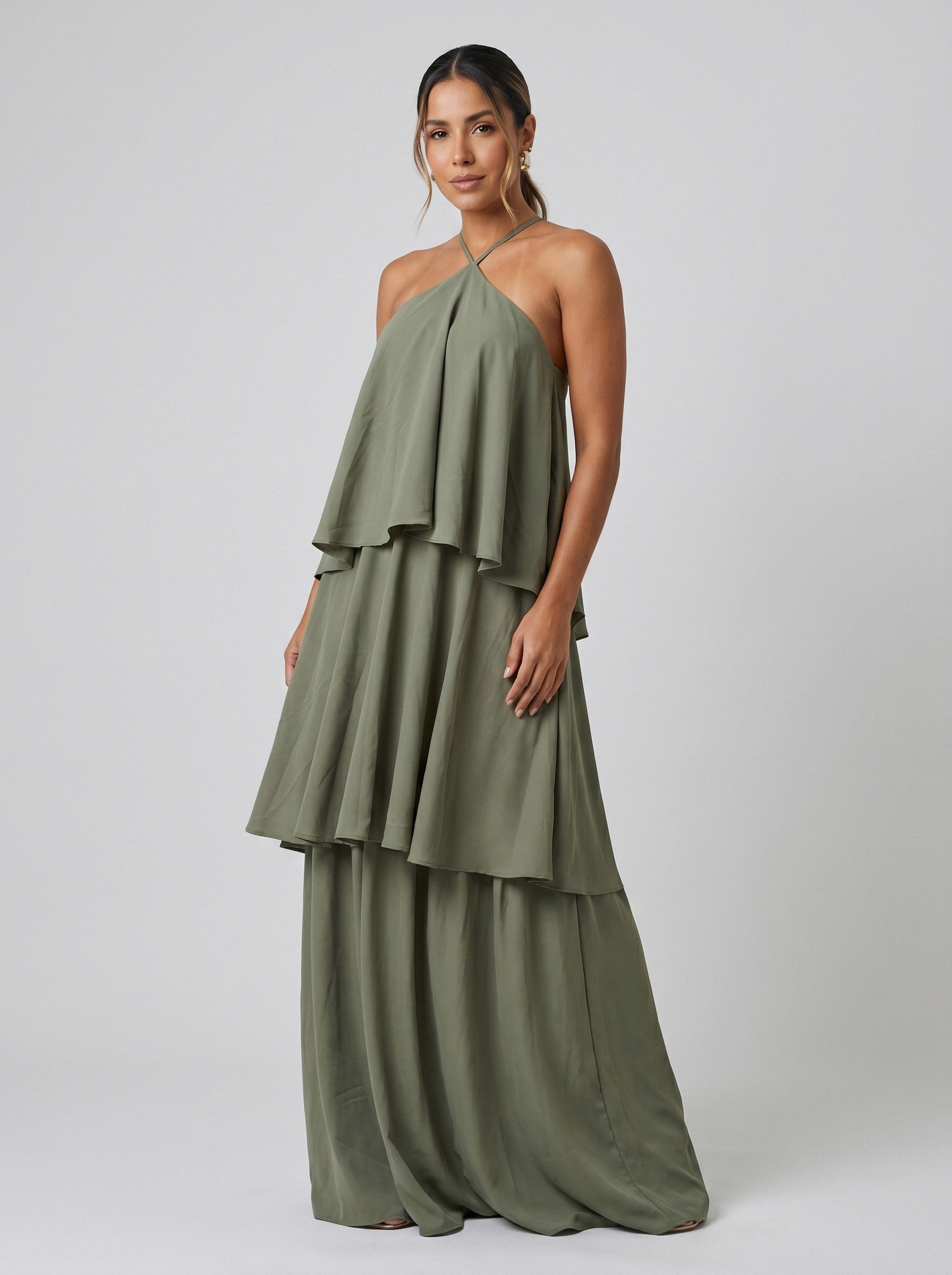 Vestido de festa verde oliva · MD-G-061 da Koisa Linda