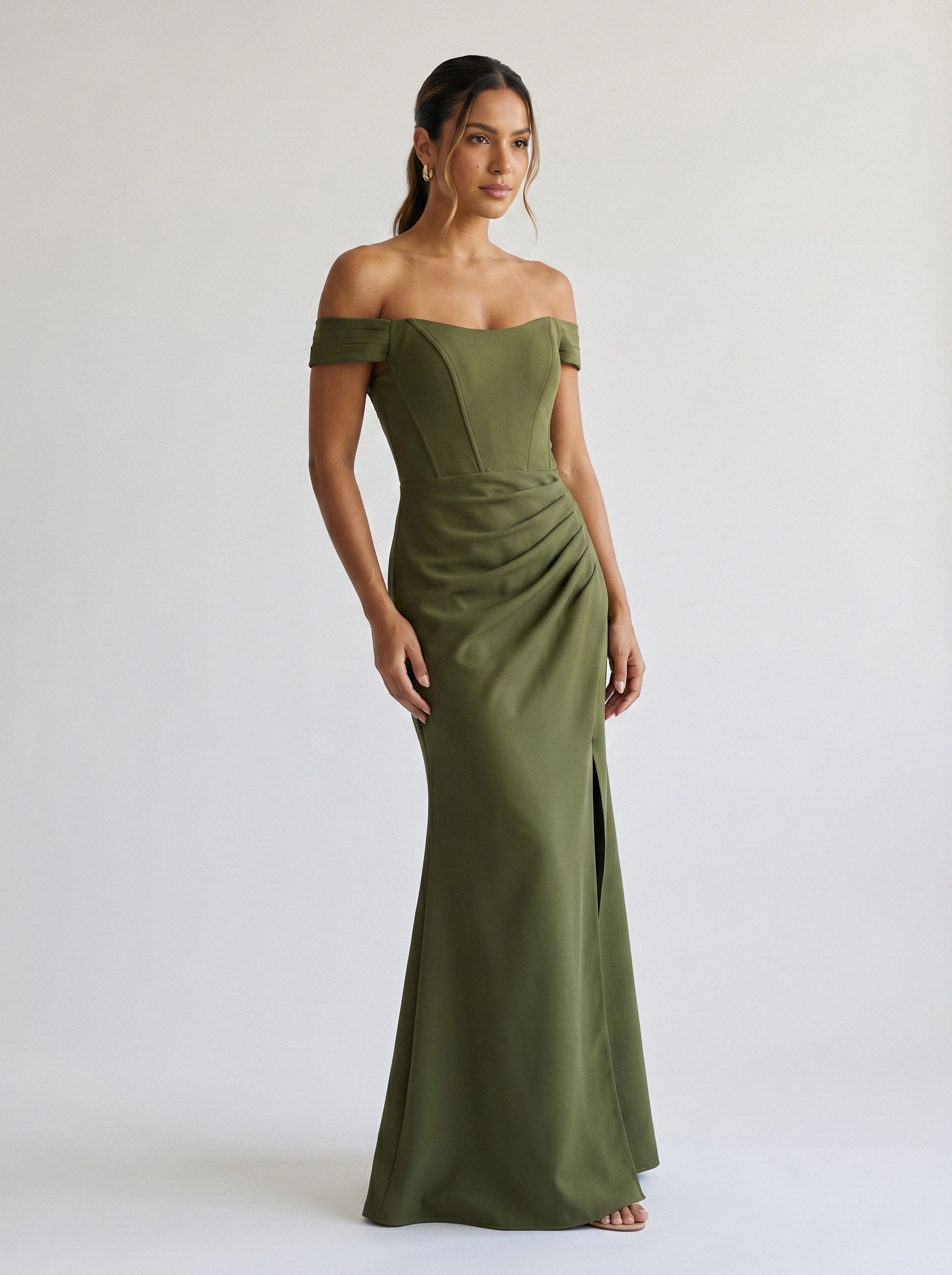 Vestido de festa verde oliva · MD-G-062 da Koisa Linda