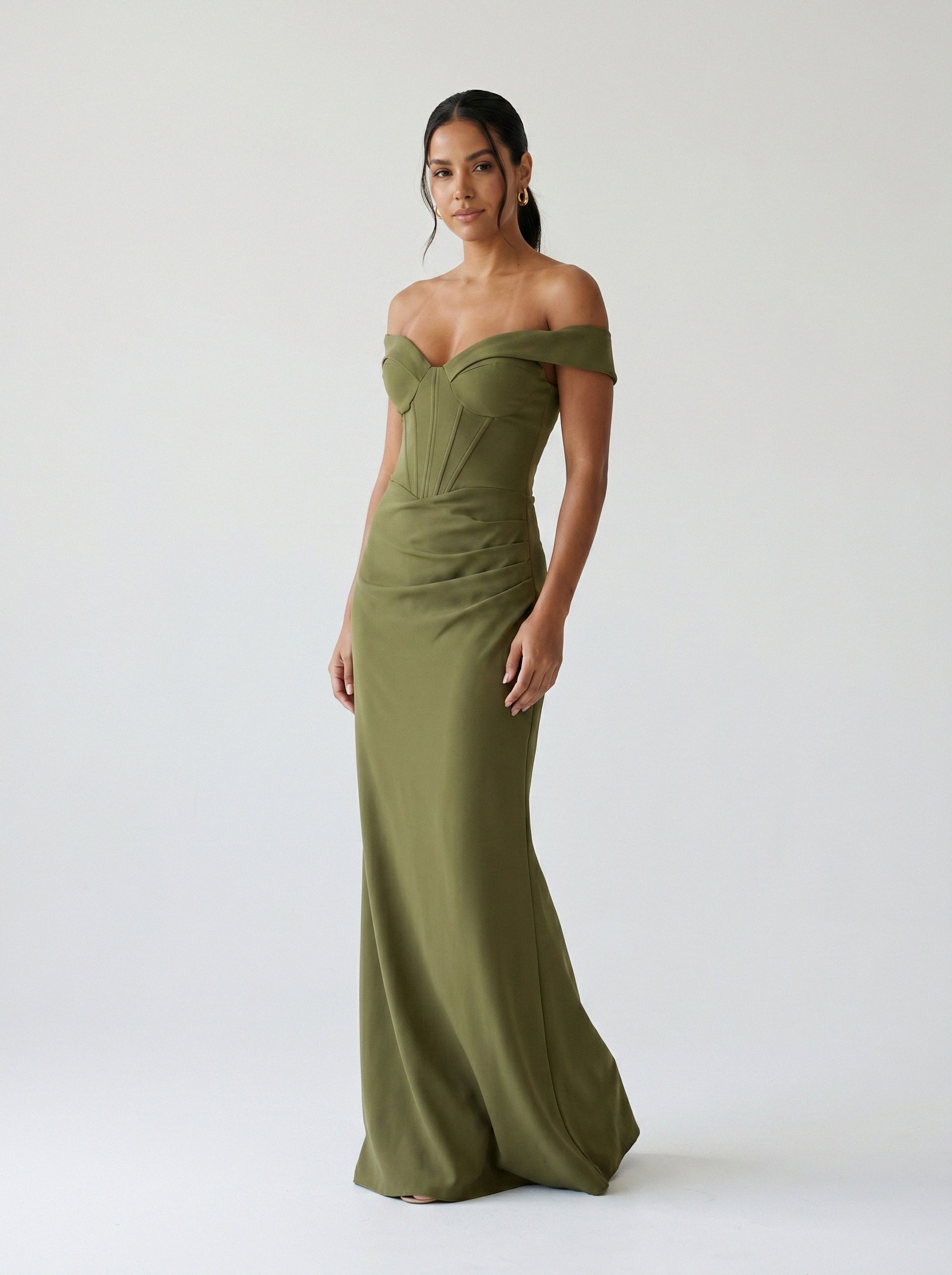 Vestido de festa verde oliva · MD-G-063 da Koisa Linda