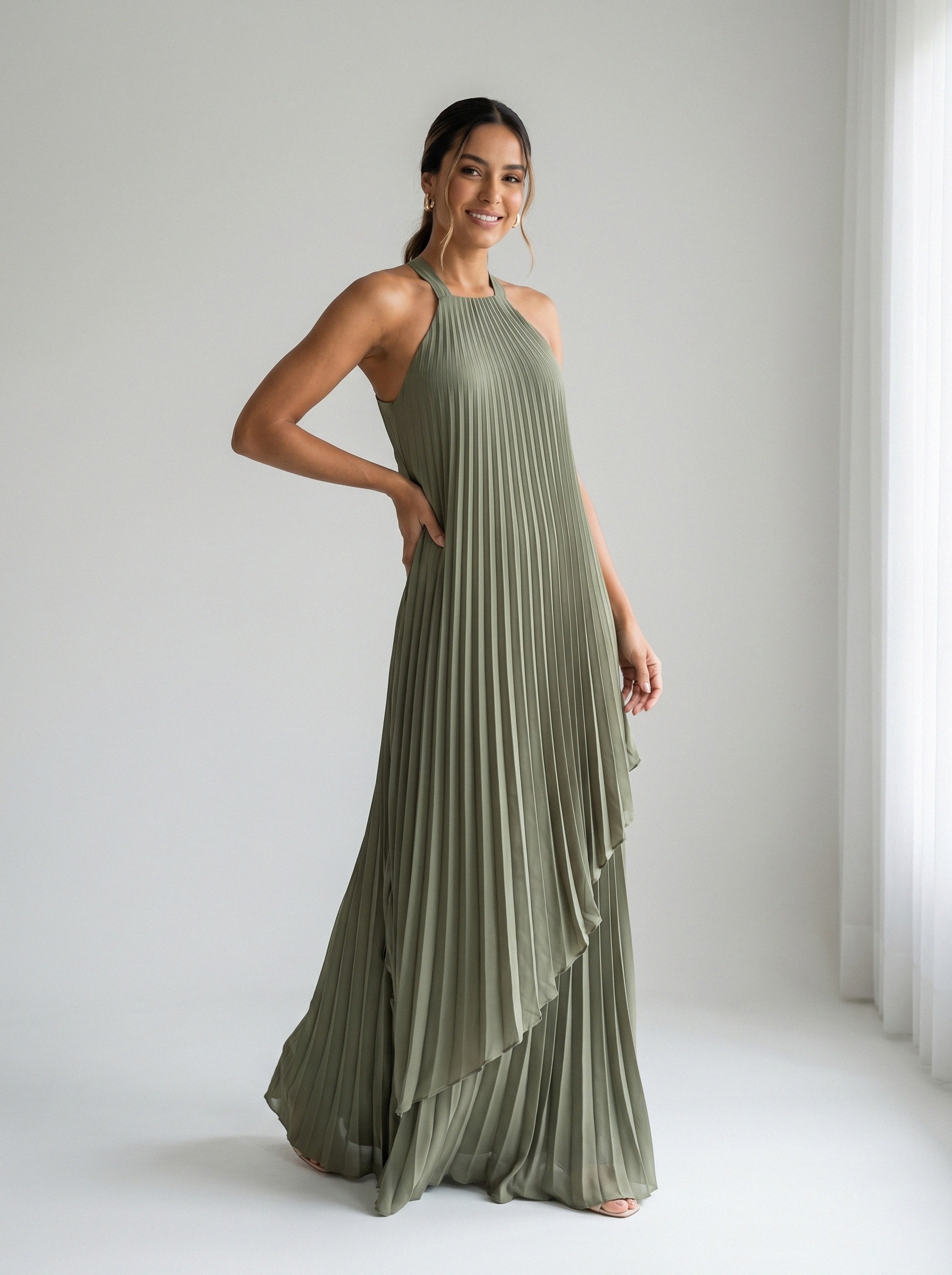 Vestido de festa verde oliva · MD-G-065 da Koisa Linda