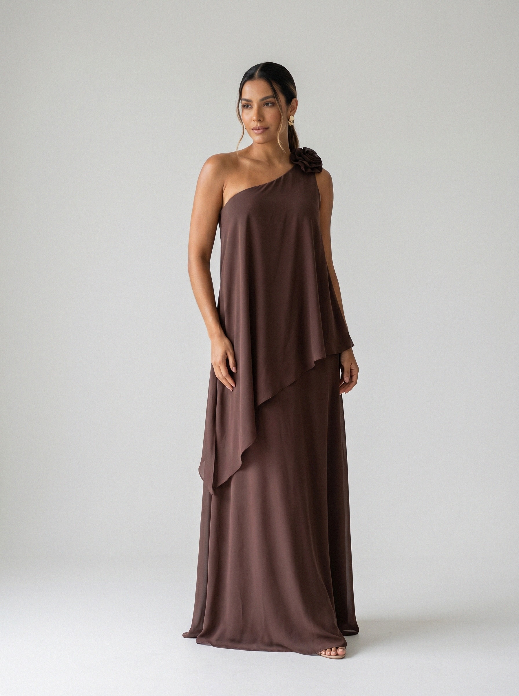 Vestido de festa marrom · MD-G-072 da Koisa Linda