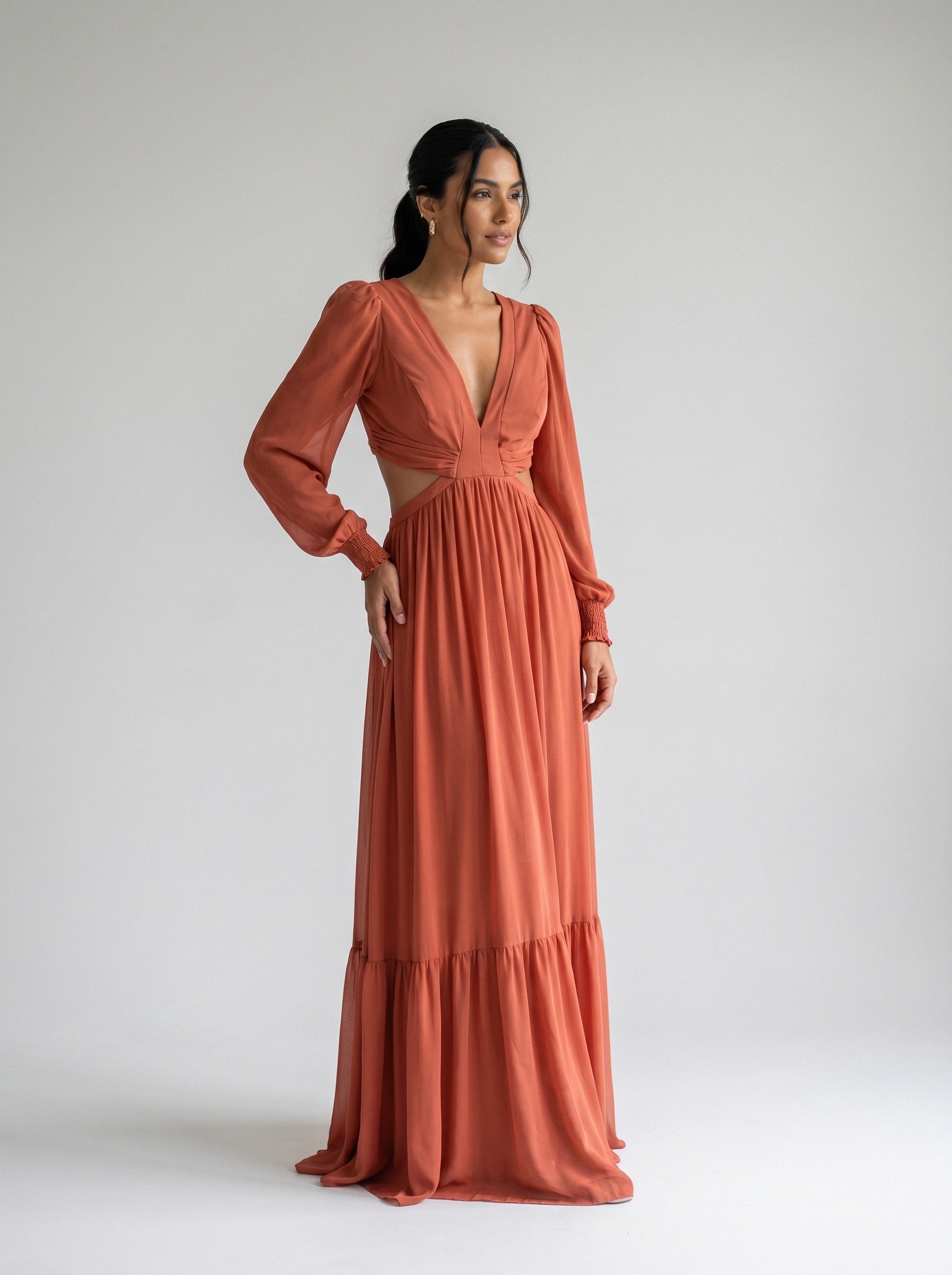 Vestido de festa laranja · MD-G-079 da Koisa Linda