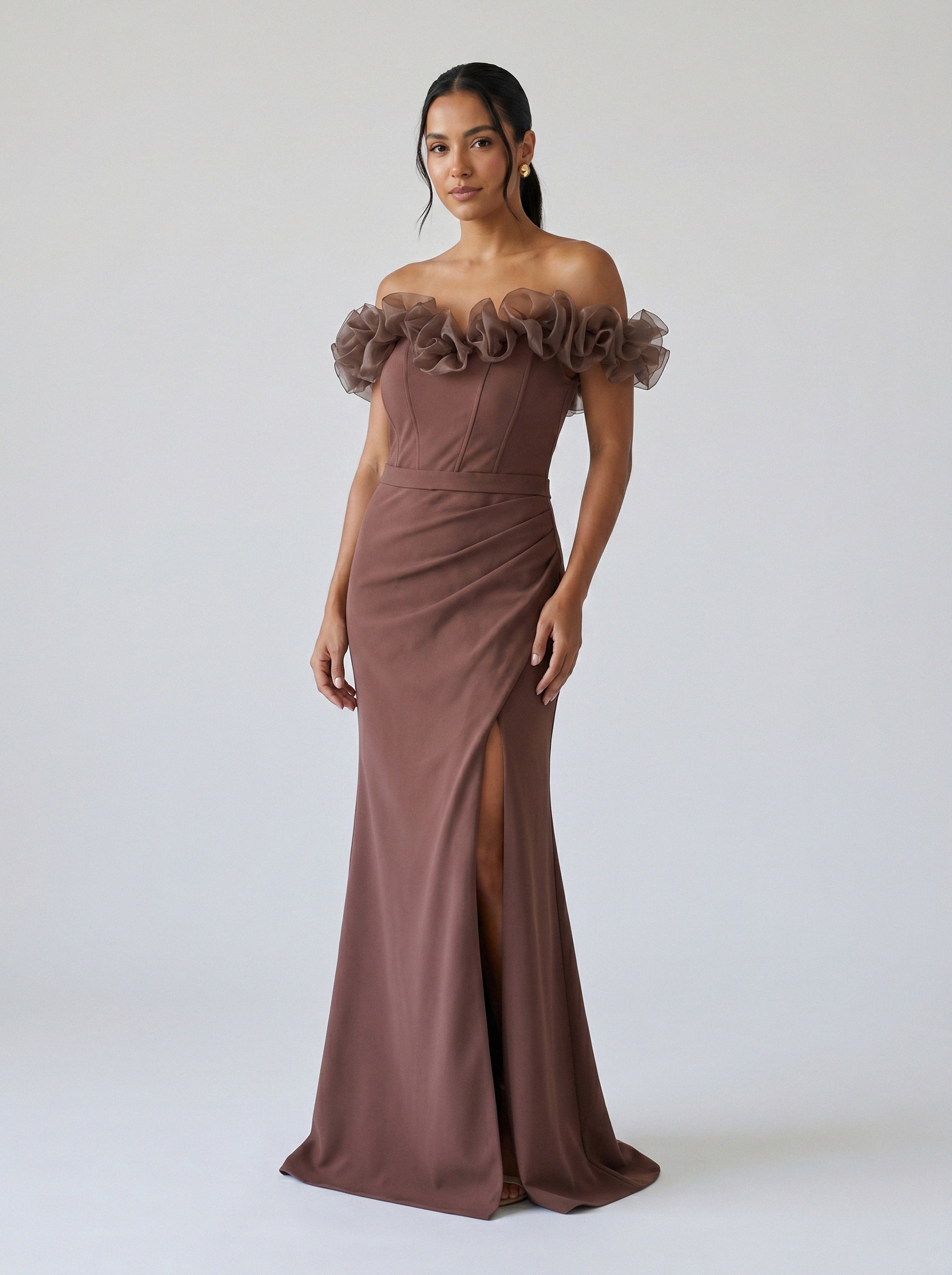Vestido de festa marrom · MD-M-003 da Koisa Linda