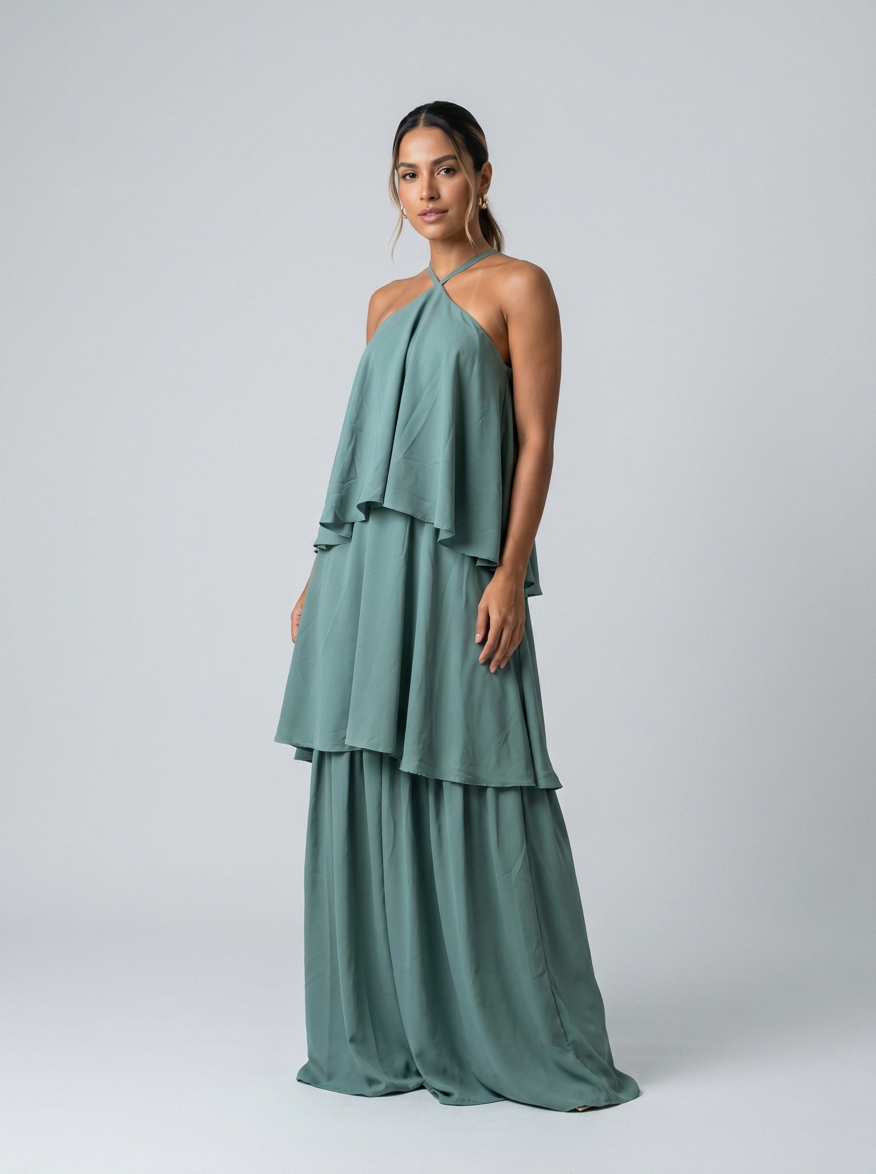Vestido de festa verde oliva · MD-M-010 da Koisa Linda