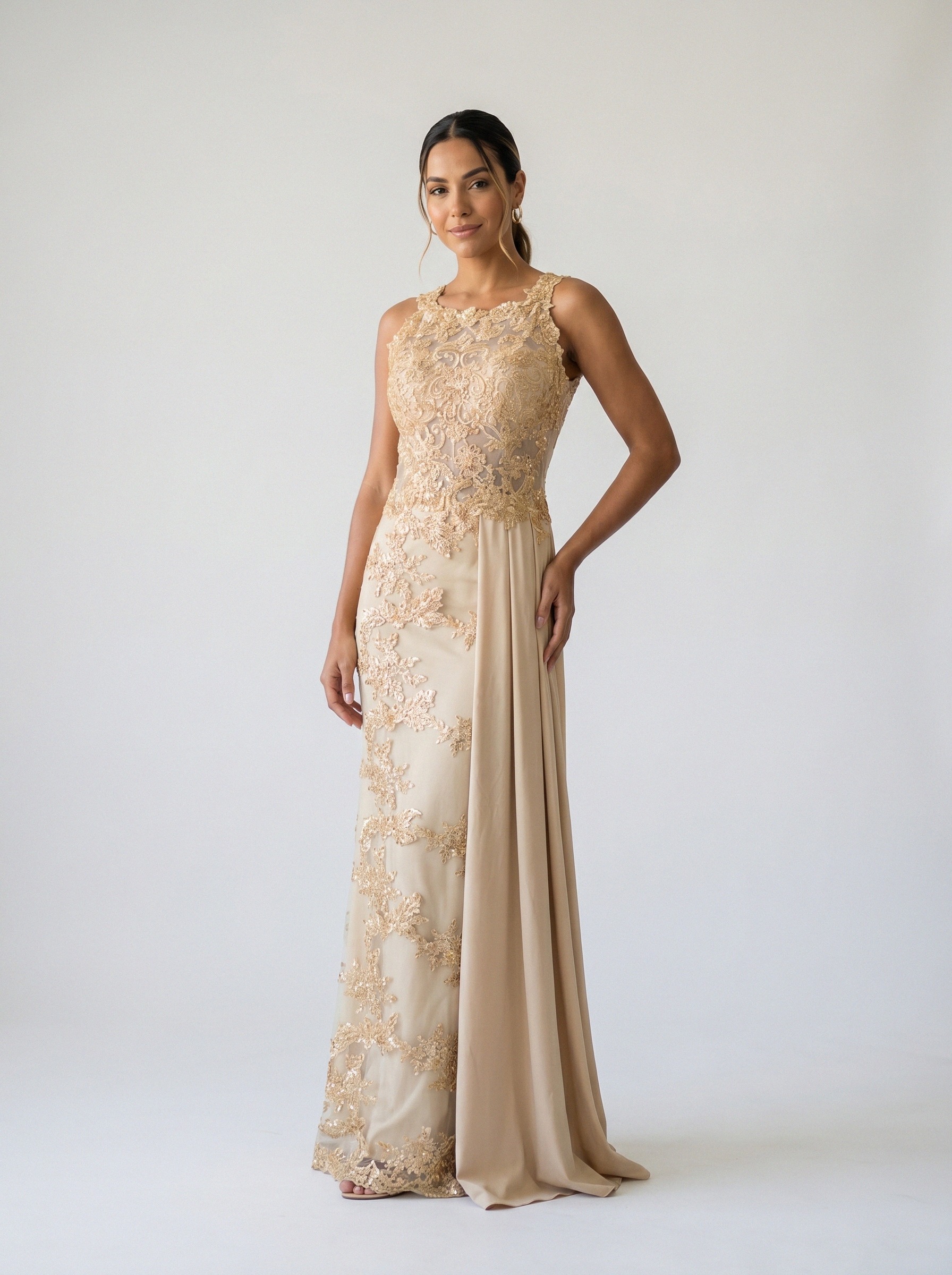 Vestido de festa champagne · MD-M-025 da Koisa Linda