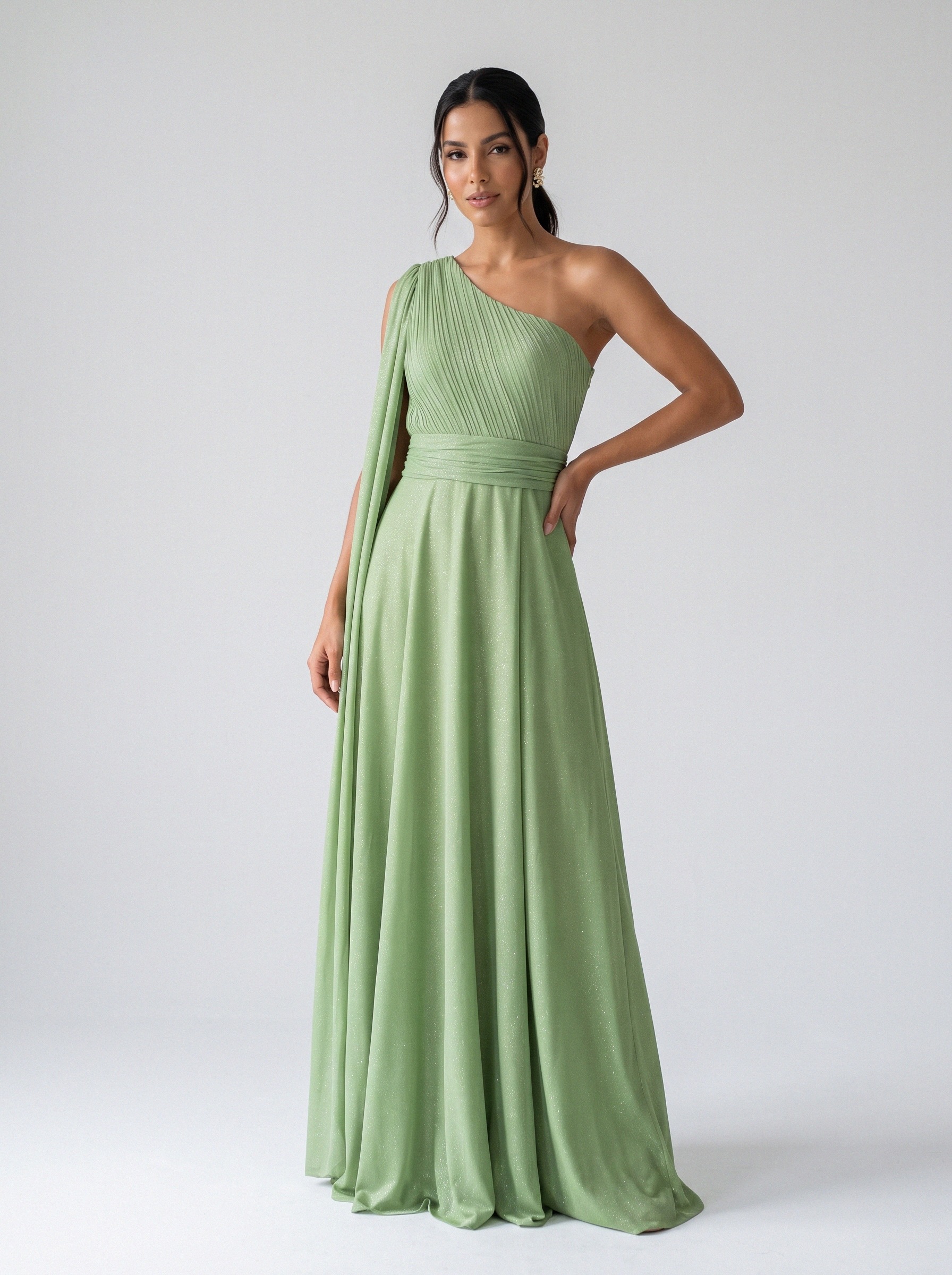 Vestido de festa verde oliva · MD-M-050 da Koisa Linda