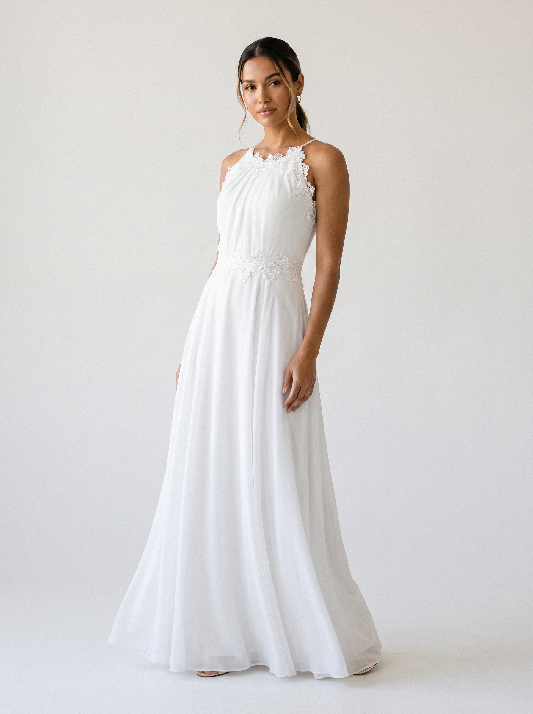 Vestido de noiva corte A decote halter da Koisa Linda