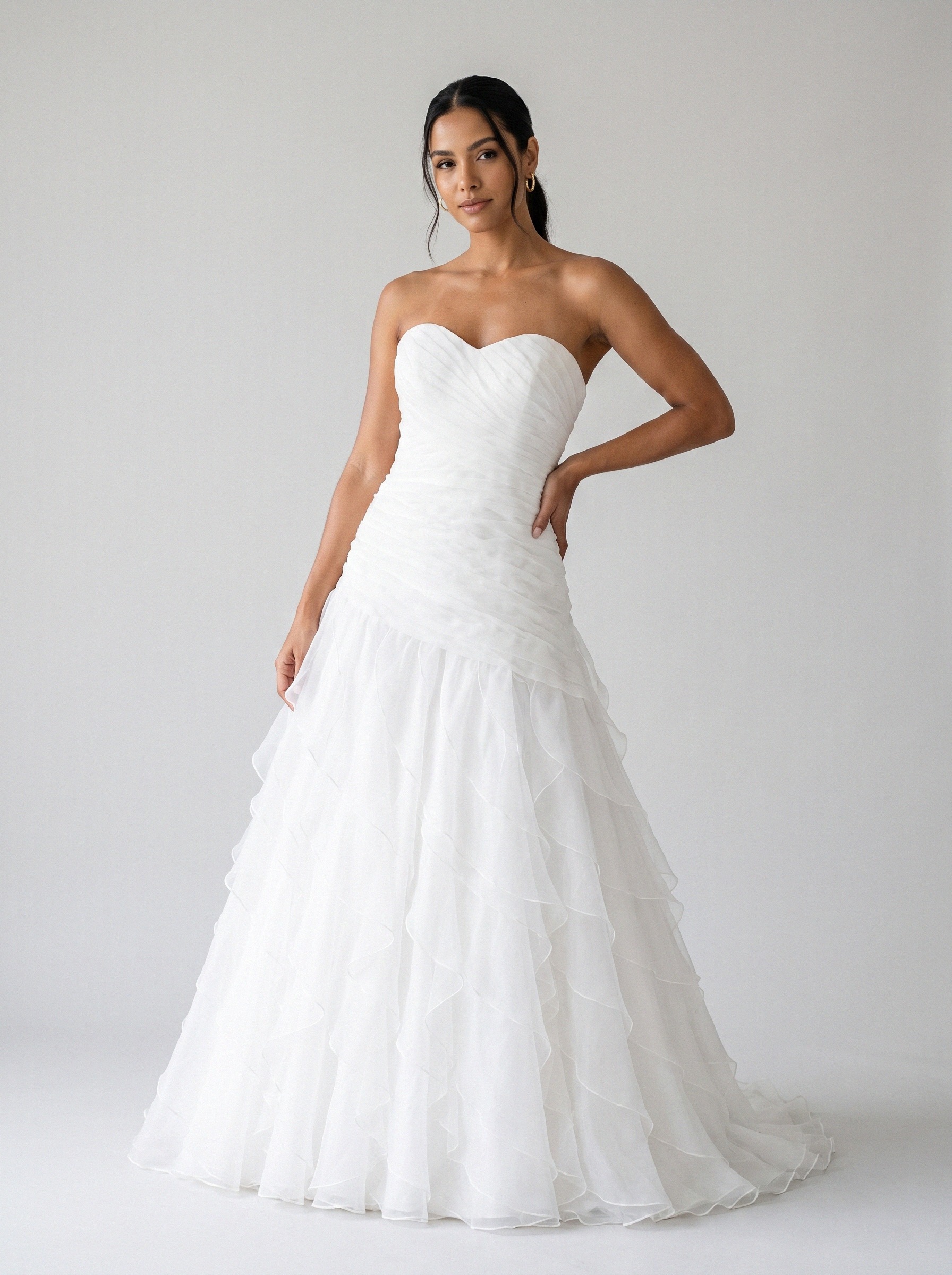 Vestido de noiva semi-sereia de tule decote coração da Koisa Linda
