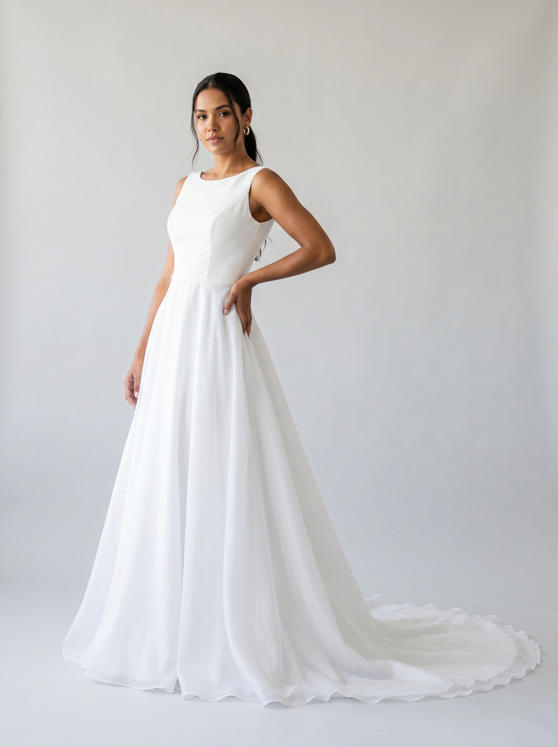 Vestido de noiva corte A decote canoa da Koisa Linda