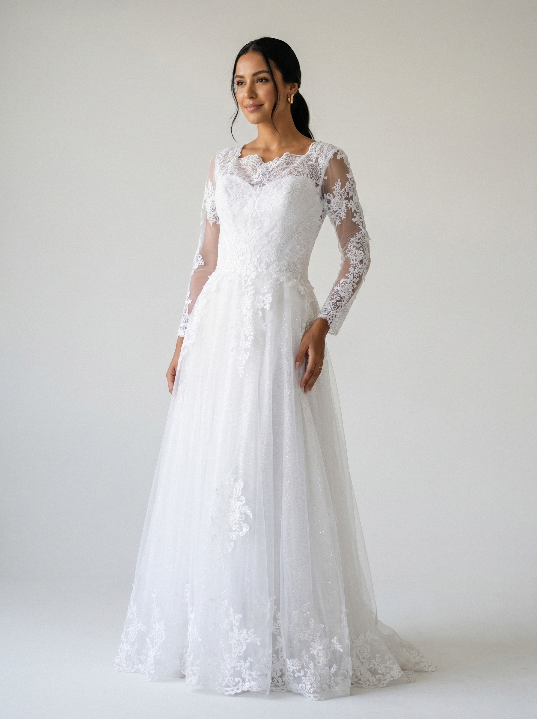 Vestido de noiva com manga NV-GG-002