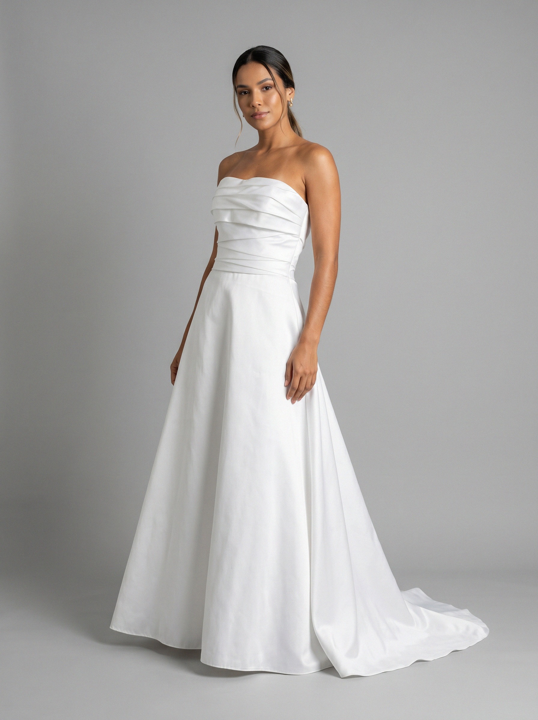 Vestido de noiva corte A de zibeline tomara que caia da Koisa Linda