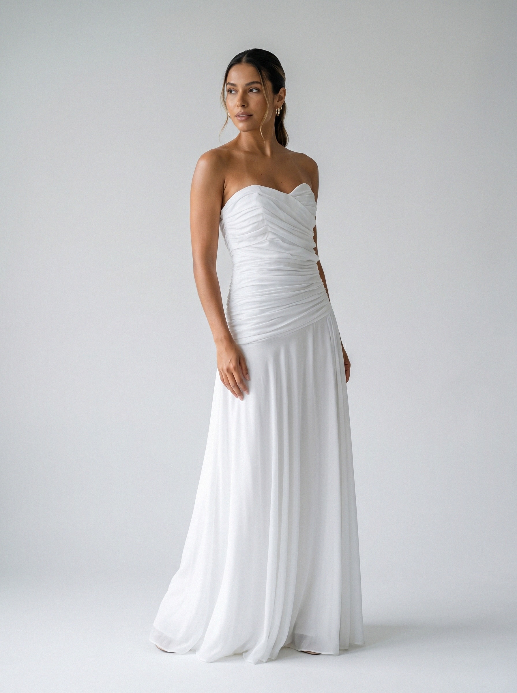 Vestido de noiva corte A de tule decote coração da Koisa Linda